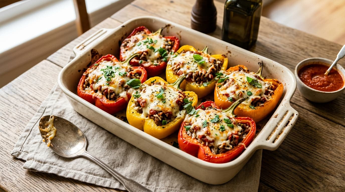 Classic Stuffed Bell Peppers (Lean Beef & Rice)