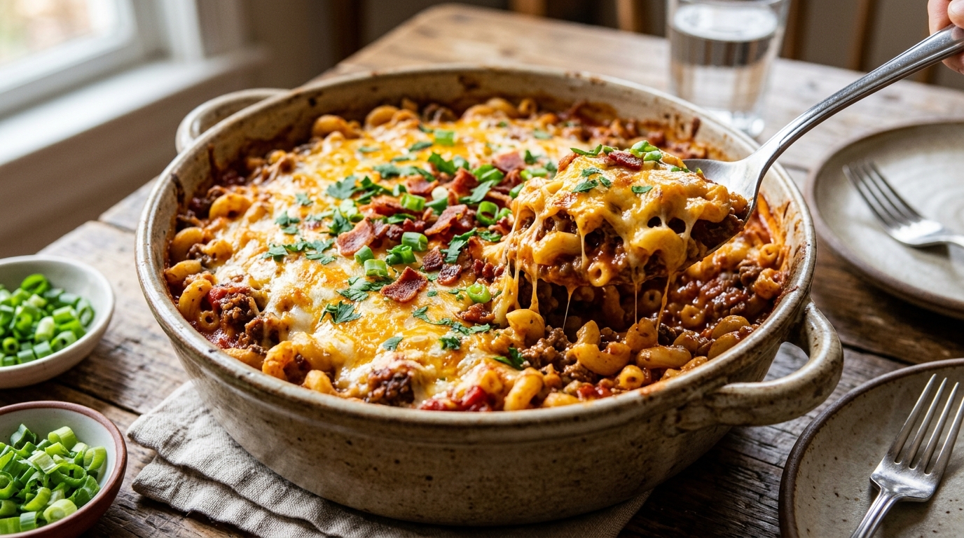 Cheesy Cheeseburger Casserole (25-Minute Ground Beef Bake)