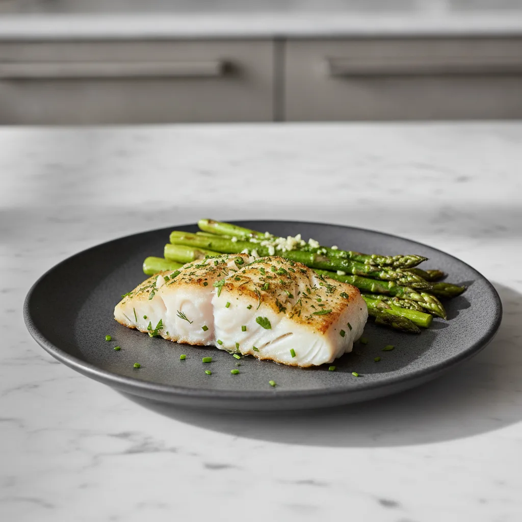 15 Minute Lemon Herb Cod and Garlic Asparagus Simple Prep